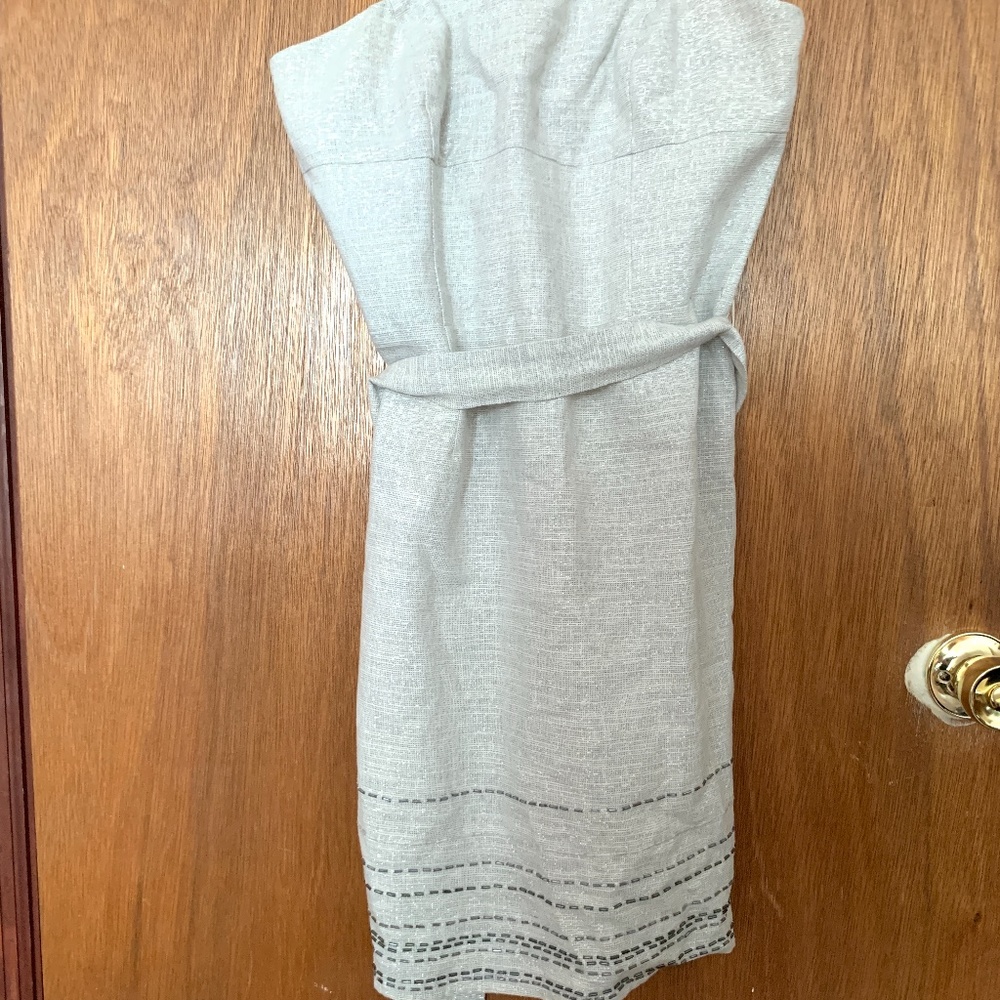 strapless silver/beige dress